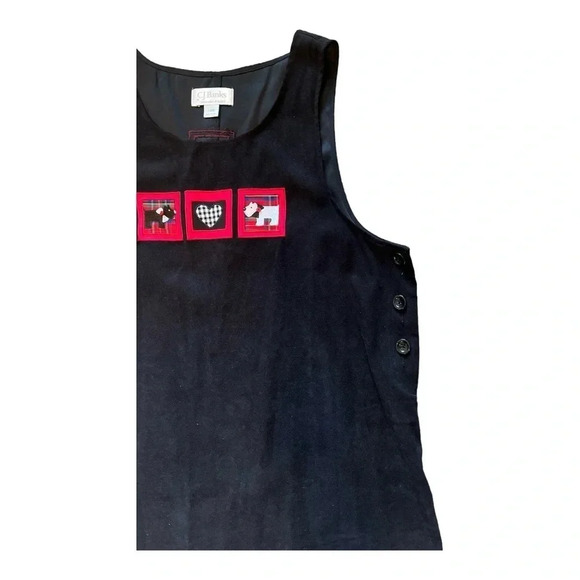 C.J. Banks Women’s Black Moleskin Scotty-dog Button Jumper NWOT - Picture 4 of 12